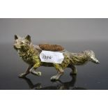 Cold painted Fox pen wipe with bristles to back