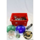 Collection of Glassware including Two Vincenza Glass Hat, Glass Bull plus Bowls, Vases, etc