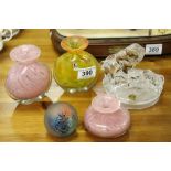 Collection of Glass including Mdina Glass Paperweight, Three Mdina Glass Vases and RCR Crystal