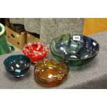 Four Pieces of Art Glass including Whitefriars