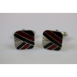 Pair of Silver and Enamel Cufflinks