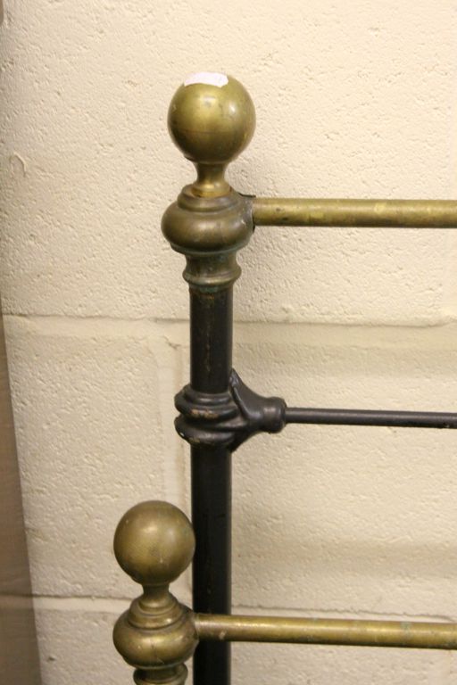 Late 19th / Early 20th century Brass and Iron Single Bedstead, 115cms wide - Image 2 of 2