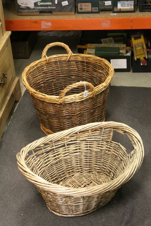 Wicker Log Basket and a Wicker Linen Basket