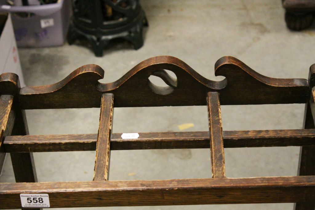 Edwardian Oak Six Section Stick / Umbrella Stand with Metal Drip Tray - Image 2 of 3