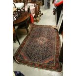 Vintage Eastern Red and Blue Ground Rug, 196cms x 134cms