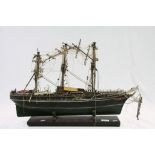 Scratch Built Model of a Sailing Ship on Stand, 65cms long