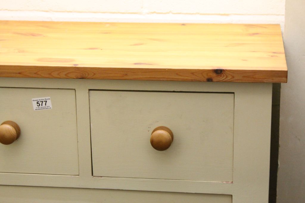 Large Pine Part Painted Chest of a Bank of Twelve Drawers, 140cms long x 120cms high x 47cms deep - Image 2 of 5