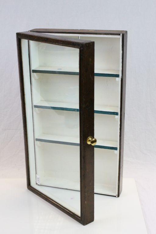 Vintage Wooden Table Top Display Cabinet with Glazed Lid, 64cms x 36cms