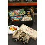 Toys - HM Forces Tank, Boxed Gravitation Game and a Collection of other Vintage Board Games and