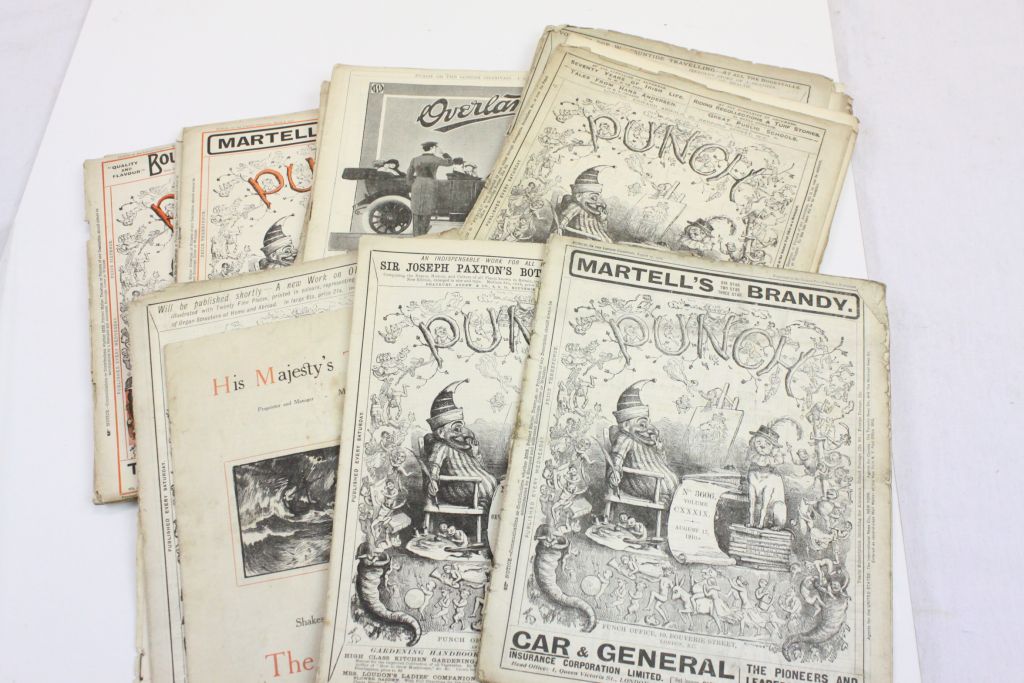 Approximately Fifteen Early 20th century Punch Magazines