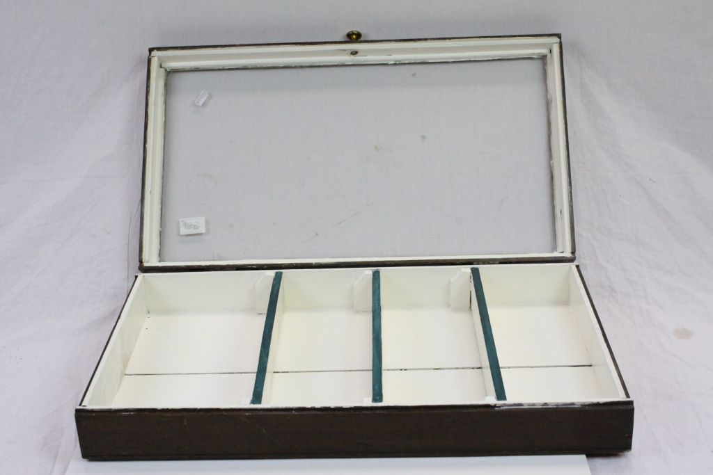 Vintage Wooden Table Top Display Cabinet with Glazed Lid, 64cms x 36cms - Image 2 of 4