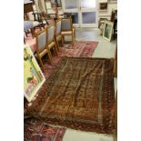 Vintage Eastern Red / Brown Ground Wool Rug, 204cms x 144cms