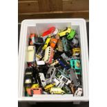 Tub of Loose Diecast Vehicles including Dinky, Corgi, Burago, etc