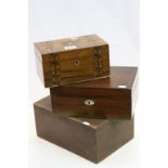 Three Wooden Boxes including Rosewood and Inlaid