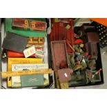 Tray of Vintage Wooden Toys including Train, Lorry, Blocks, etc plus Tray of Mixed Toys including