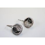 Pair of Silver Yin and Yang Style Earrings