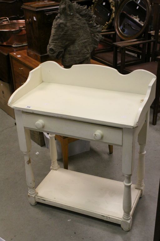 Painted Pine Washstand with Pot Shelf below