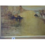 Large oil painting on canvas signed Ardisson? a scene depicting an impressionistic view of Venice