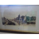 Richard Winter, a gilt framed large sepia etching signed in pencil by the artist, panoramic view