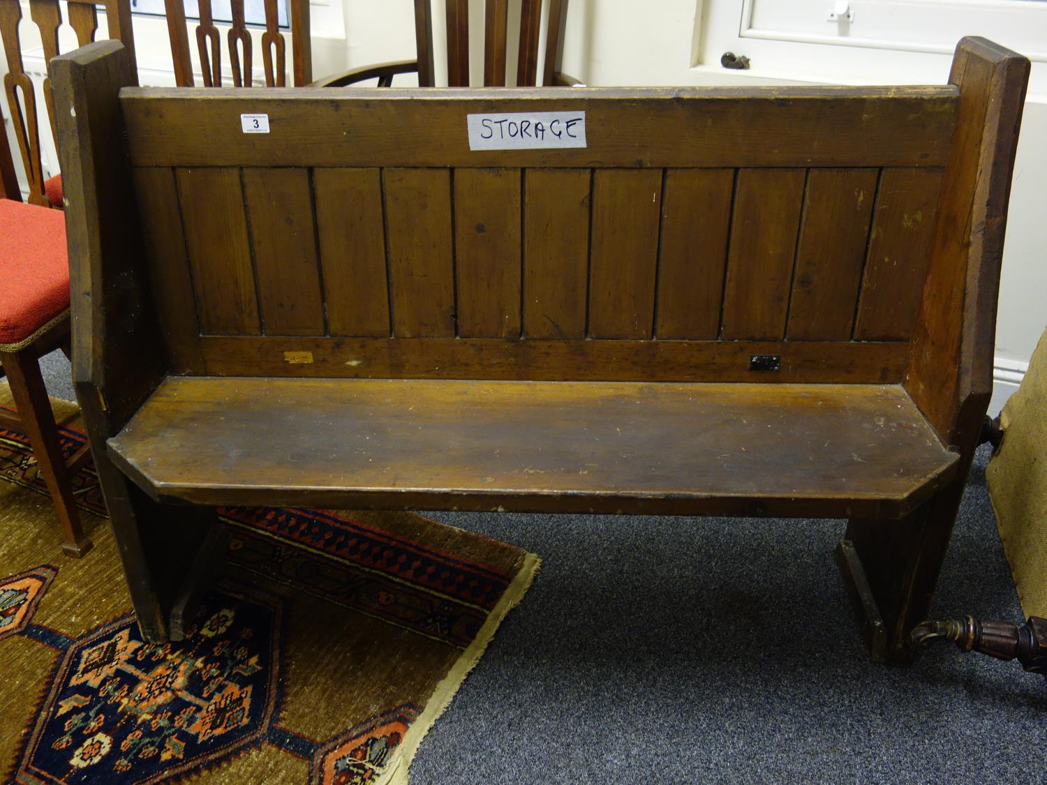 5' long an old church pew, in pitch pine,
