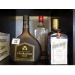 Single bottle of Armagnac Cles Des Ducs, 70cl bottle, a bottle of Cointreau, bottle of Gin, est 40-