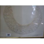 Framed & Glazed antique lace embroidery necklets,