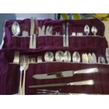 Mappin & Webb a superb 4 place setting of silver plated items of cutlery, dinner service fish knives