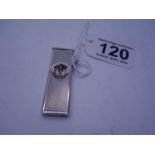 Solid silver cigar cutter, 2" long c1970's-80's,