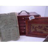 Mahjong, a complete Vintage set housed in an Oriental box, with twin carrying handles, the box