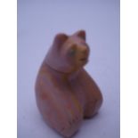 Zuni fetish Bear, a seated Bear monogrammed with lable to base BL, seated position, 2.1/4" tall, 1.