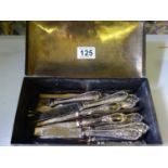 Collection of flatware with the handles marked 800 silver