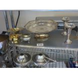 Good quality silver plated table food warmer with ebony carrying handles and twin burners below, and