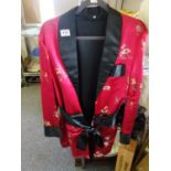 Vintage Silk Smoking Jacket, size at 42