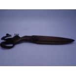 Oversized pair of bronze scissors, used in a gunpowder room, model No:S61 15" long makers AMH &