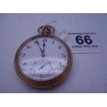 Gold plated pocket watch, the case marked Dennison, Swiss movement, appears to be working est 30-50