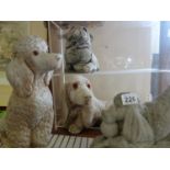 Stoneware Dog figures, garden ornaments, 4 items