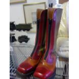 Pair of size 8 Dr Martins psychedelic 3/4 length boots with zip front, with air cushion soles, un-