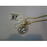 Rock Crystal Quartz Pendant, set in 750 18ct gold mount, the stone measures 22mm x 11mm deep, with