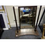Victorian period large dressing table swing mirror, the mirror measures 20" x 24" on a mahogany