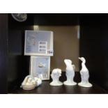 Lladro, a collection of 3 x standing Ducks with original box, and a similar group of seated ducks