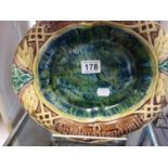 Arts and crafts period French Majolica bread plate