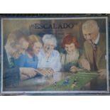 Escalado, the mechanical boxed racing game with 5 coloured lead figures and original race track