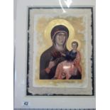 Unframed but mounted Icon by Nicholas Crook, artist Calligrapher Icon painter who worked for the
