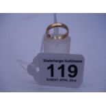 18ct gold wedding marked 750 size K, 3.9 grams,