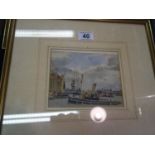 Douglas Ion Smart, gilt f/g watercolour of a tug boat on the Thames, panoramic Thames view image