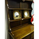 Good quality oak antique style dresser 6'6 tall with carved decoration throughout, the base unit