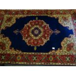 Royal blue with decorative boarders rug 4' x 8'