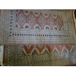 2 x good quality rugs, 1 genuine knotted 100% wool pattern Jaldar, 150cm x 90cm and one other