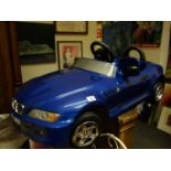 BMW Z3 children's electric car, blue, fibre glass with battery and charger, (un-tested)