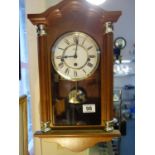 Small Regulator wall clock, Westminster chiming, 8 day movement, makers mark Hermle